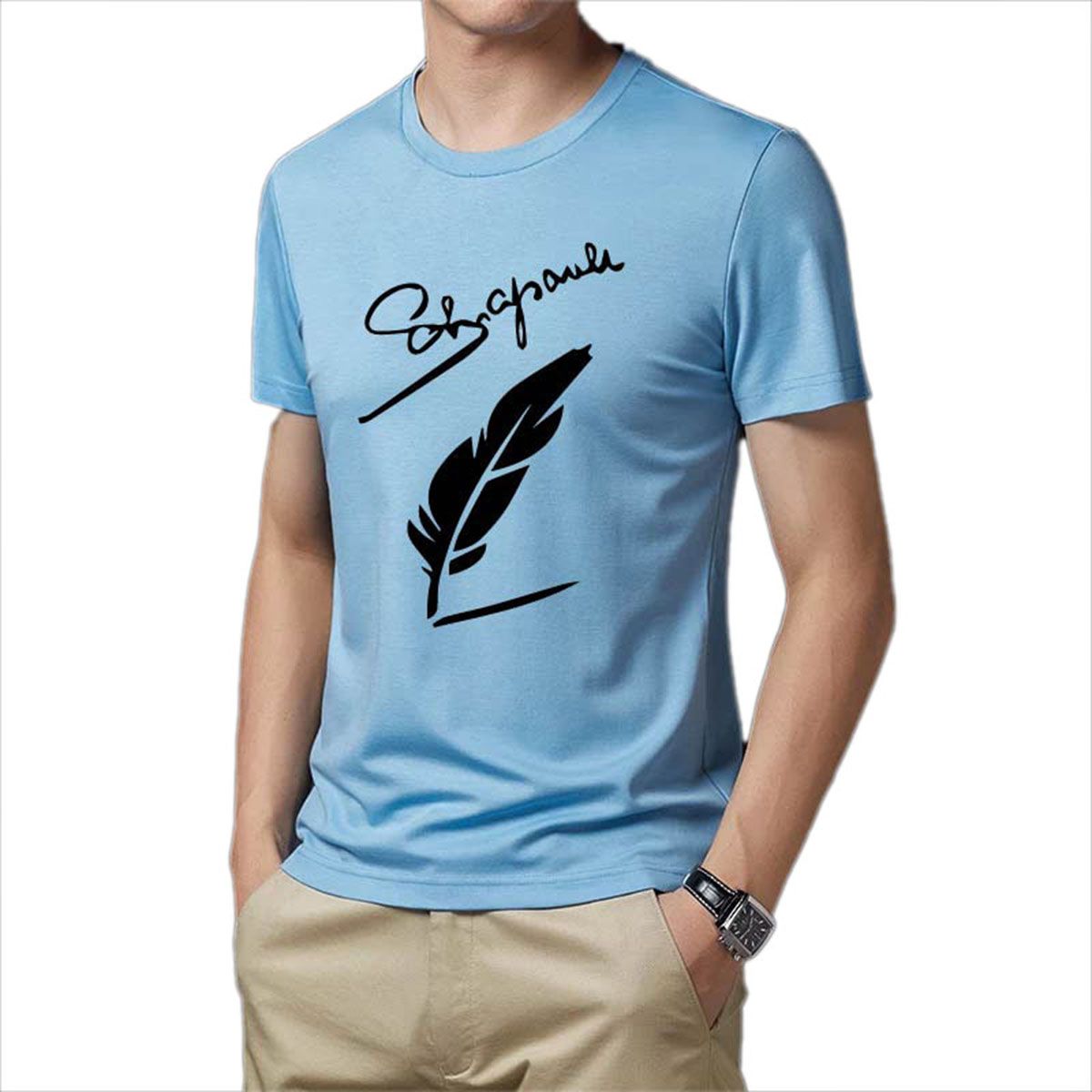 Casual Homme Cool T-Shirts Summer Poly Cotton Tops Tees Print T Shirt Men Loose T-Shirt Homme Fashion Tshirts - Genji