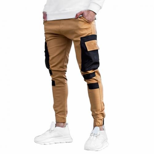 Men Autumn Wintercket Patchwork Jogger Trousers Long Cargo Pants Streetwear