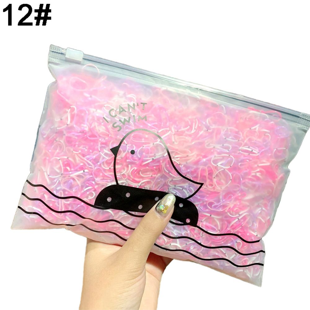 1000Pcs/Bag Women Disposable Colorful Elastic Hair Ties Ropes Ponytail Holders