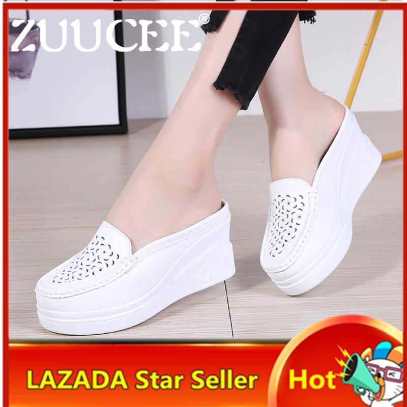 Women Wedges Shoes Slip-ons For Women Casual Half Slippers Heighten Women Shoes