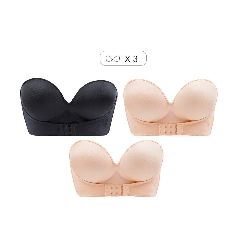 Push Up Bra Strapless Bras Dress Wedding Party Invisible Slip-resistant Brassiere Breathable Underwear