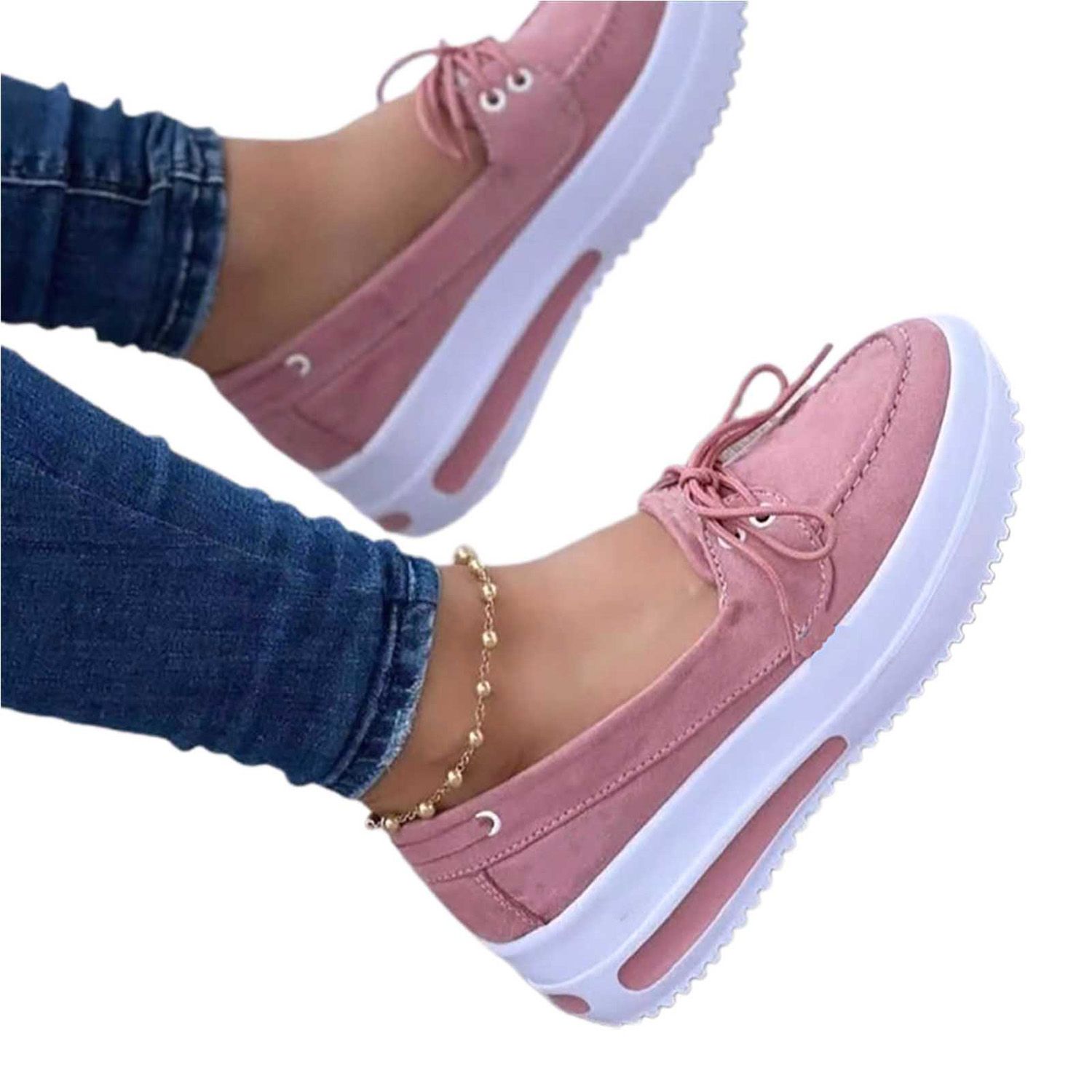 ng Shoes Pure Colors Low-top Bandage Lady Casual Sneakers