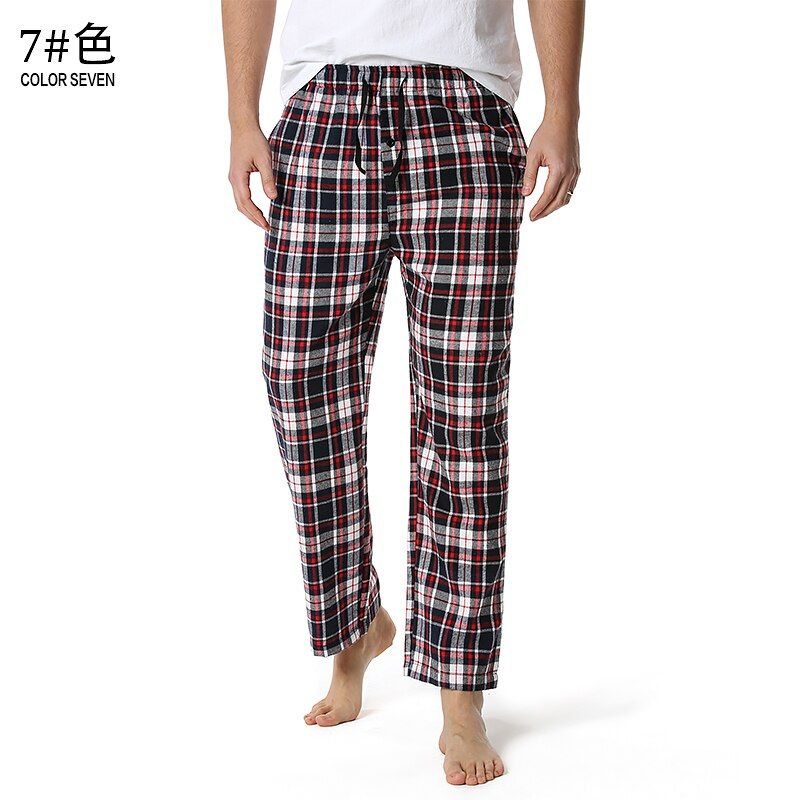 Men's Cotton Super Soft Flannel Plaid Pajama Yoga Casual Pants Trousers Streetwear Men