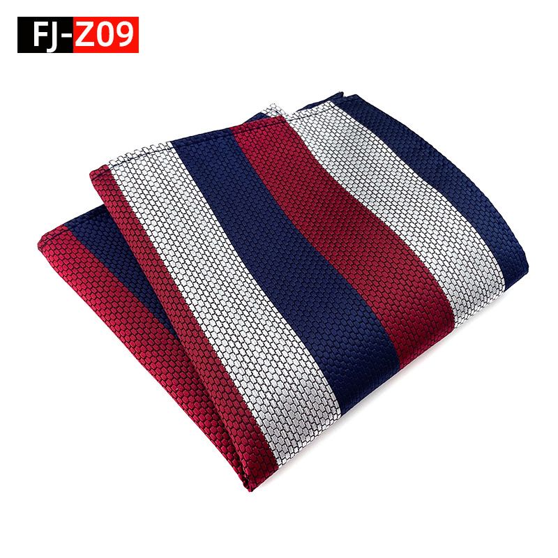 Loldeal Men'S Handkerchief 2021 Polyester Material Fashion Striped Suit Pocket Square Formal Dress Square Scarf