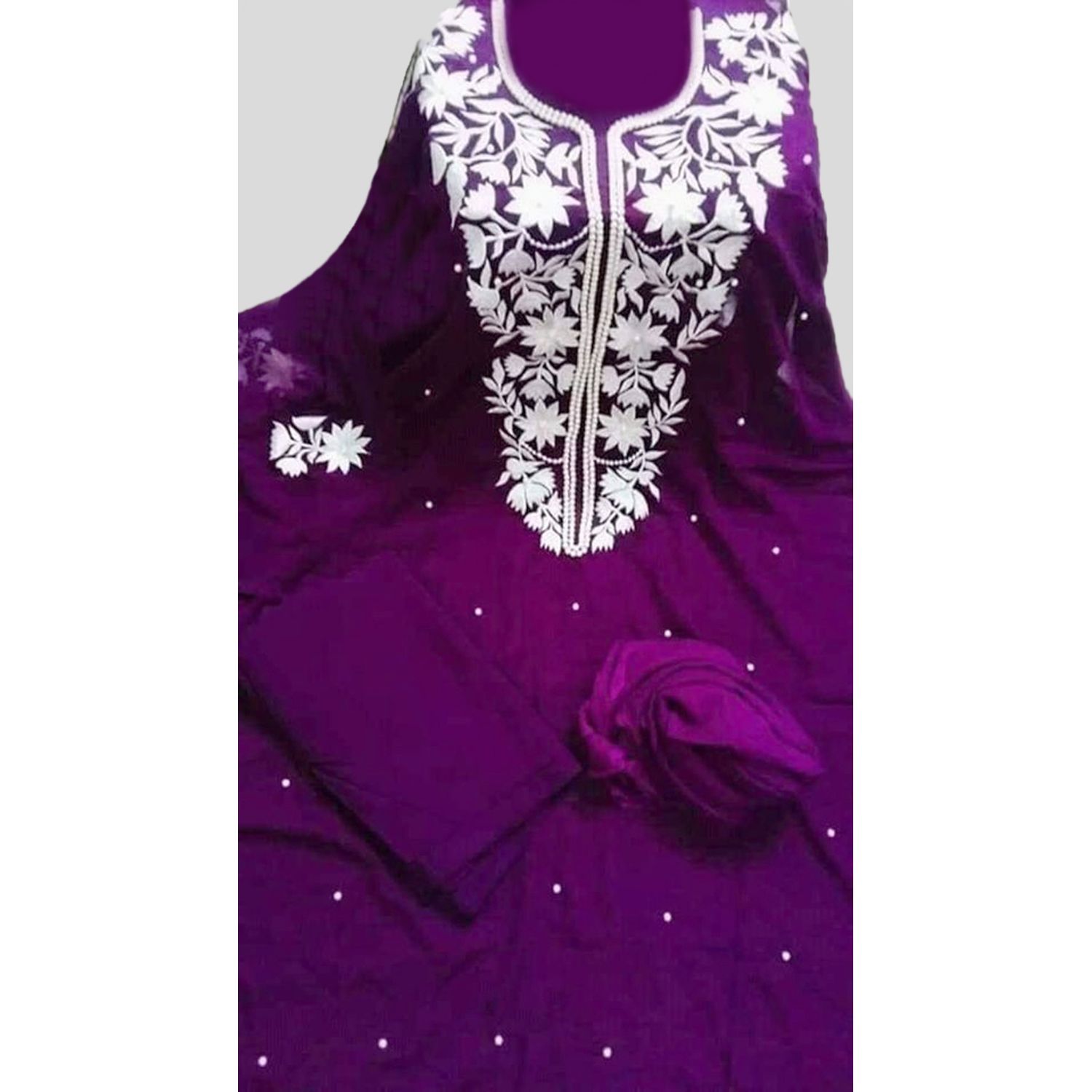 purple Colour Unstitched Georgette Excellent Embroidery Work, Fashionable, Stylish and Comfortable, Salwar Kameez  For Women (3 Piece)