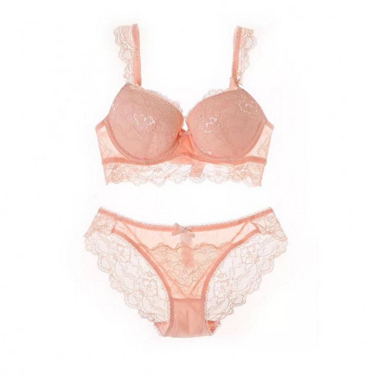 Fashionable black kalo thong Comfort foam Bra Panty Set for Women
