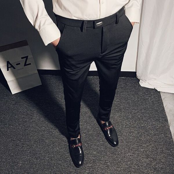 2021 Men's Suit Pants Spring and Summer New High-quality Slim Pants Fashion Casual Nine-point Pants Men's Clothing Formal Pants