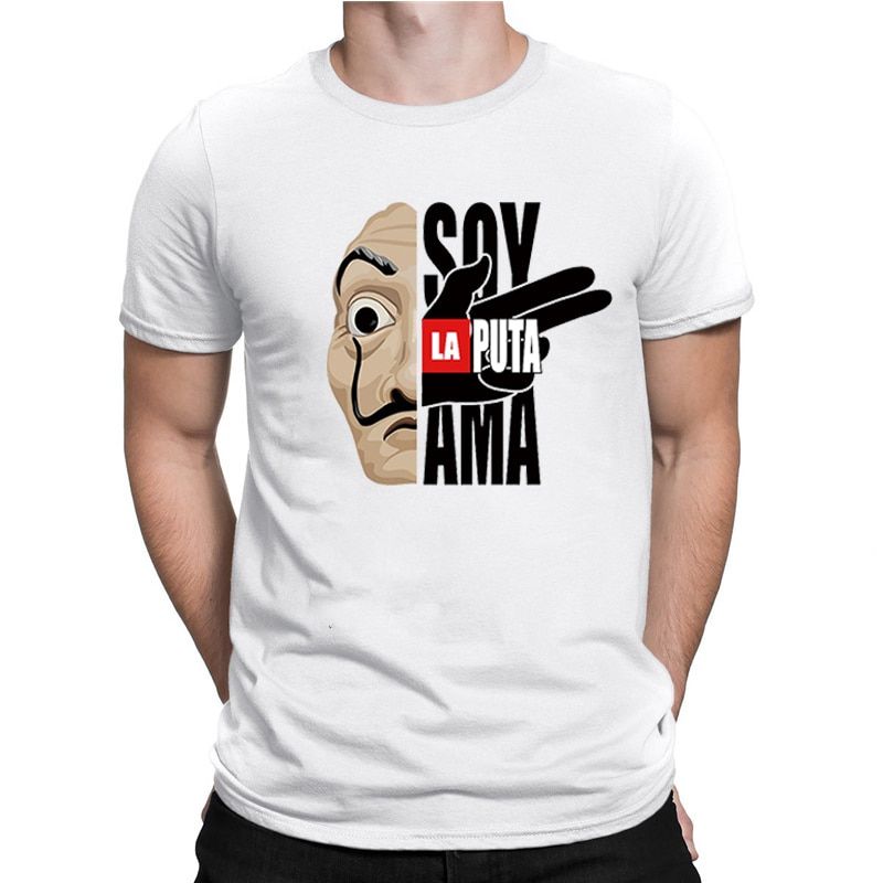 La Casa De Papel Men's T Shirts Money Heist TV Men Short Sleeve Cotton Tshirts for Boys House of Paper T-Shirt Male Tops