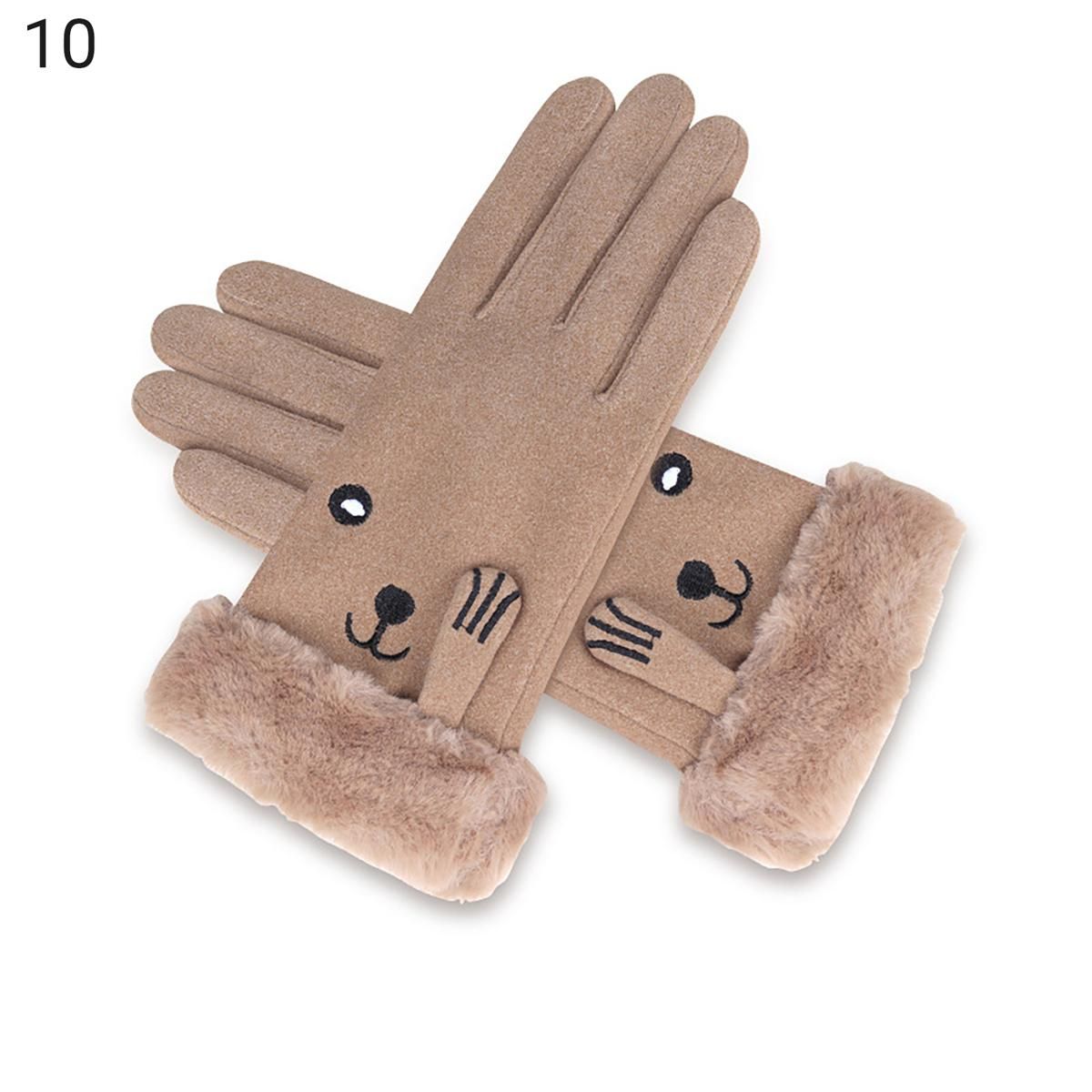 Winter Gloves Well-fitted Elegant Style Plush Velvet Gloves