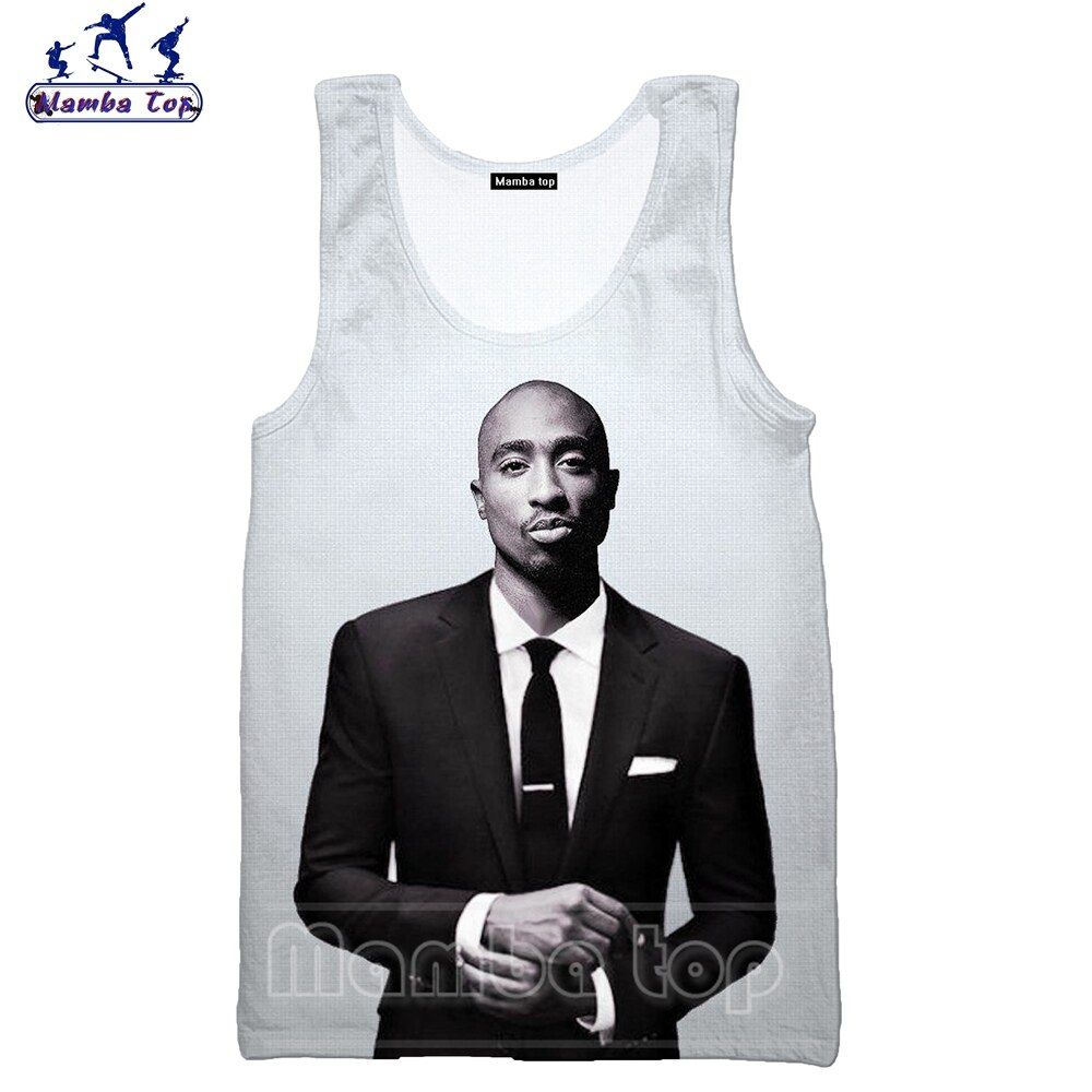 Mamba Top 2PVest Women Shirt 3D Print Rapper  TupMen TaTops Harajuku O Neck Sleeveless Beach Black Run Streetwear