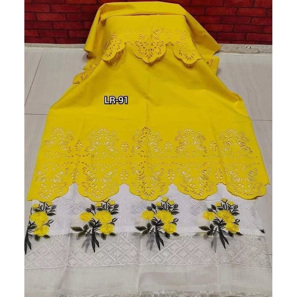 Multicolour Pakistani Laser cut Unstitched 2 piece [ Exclusive dress] for women and girls