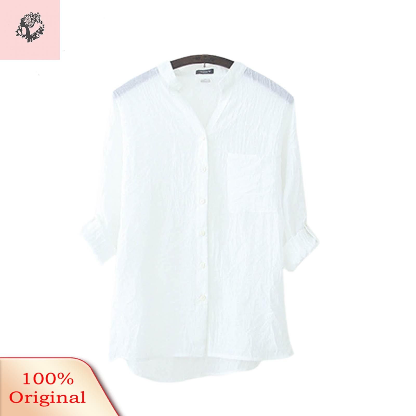 Sunnyheart Women Shirt Thin Anti Sun Buttons Shirt Top