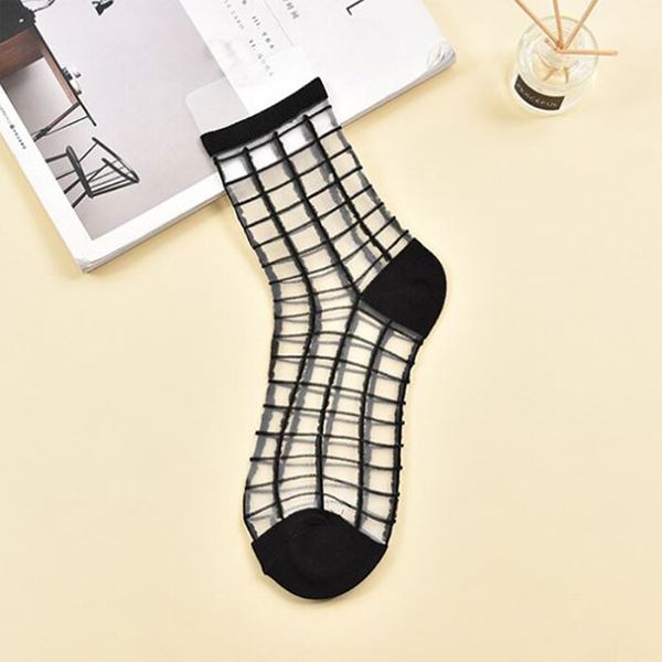 Women Mesh Ankle High Tights Short Stockings Ultrathin Transparent Elastic