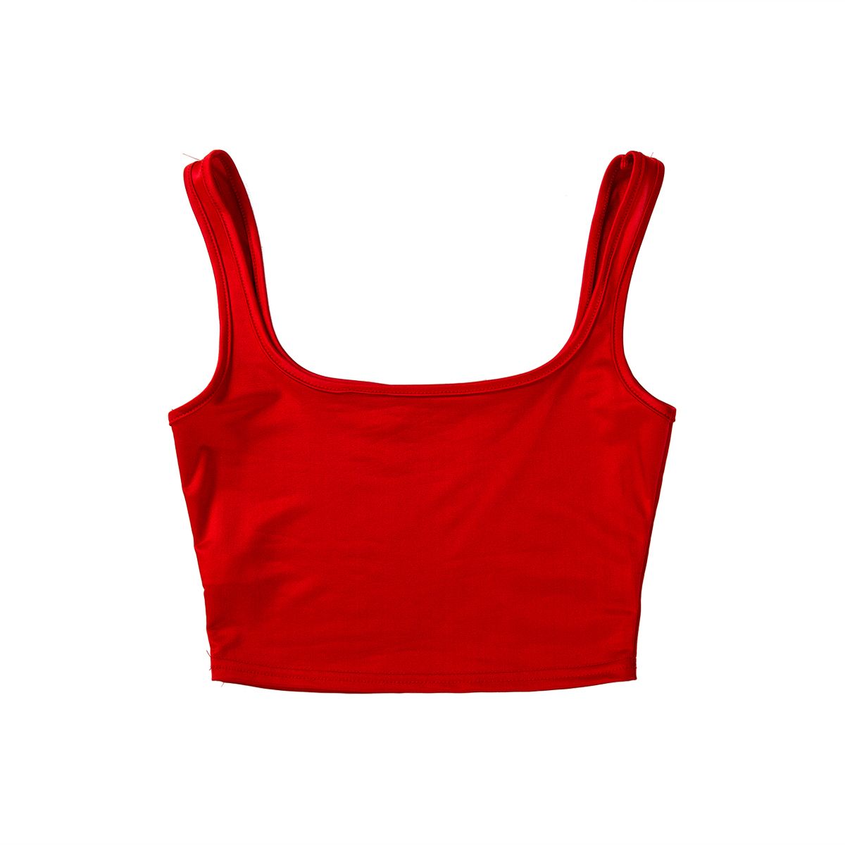 Women Solid Strappy Crop Top Summer Sleevss Beach Sports Tank Tops
