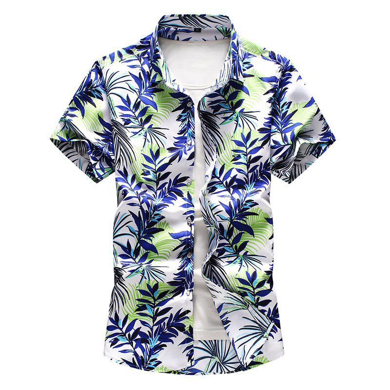 New 20 styles Summer Men Beach Short Sleeve Shirts Multiple colors man Slim fit casual Hawaiian Beach shirt camisa masculina