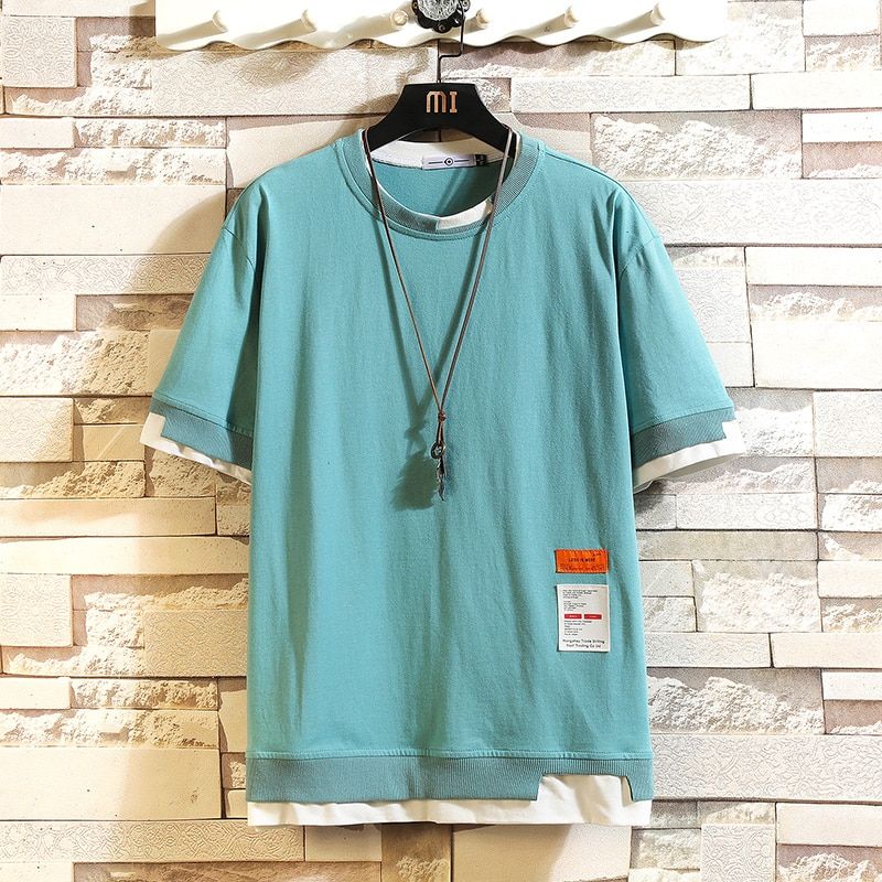 Short Sleeve T Shirt Men Summer Loose Tshirt Top Tees Fashion Clothes Plus OVERSize M-4XL 5XL O NECK