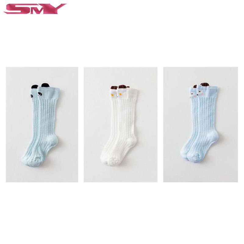 Pack of 3 - Baby Cute Kids Socks Toddler Knee Net Socks Newborns Soft Cotton Leg Warmer Babes Socks