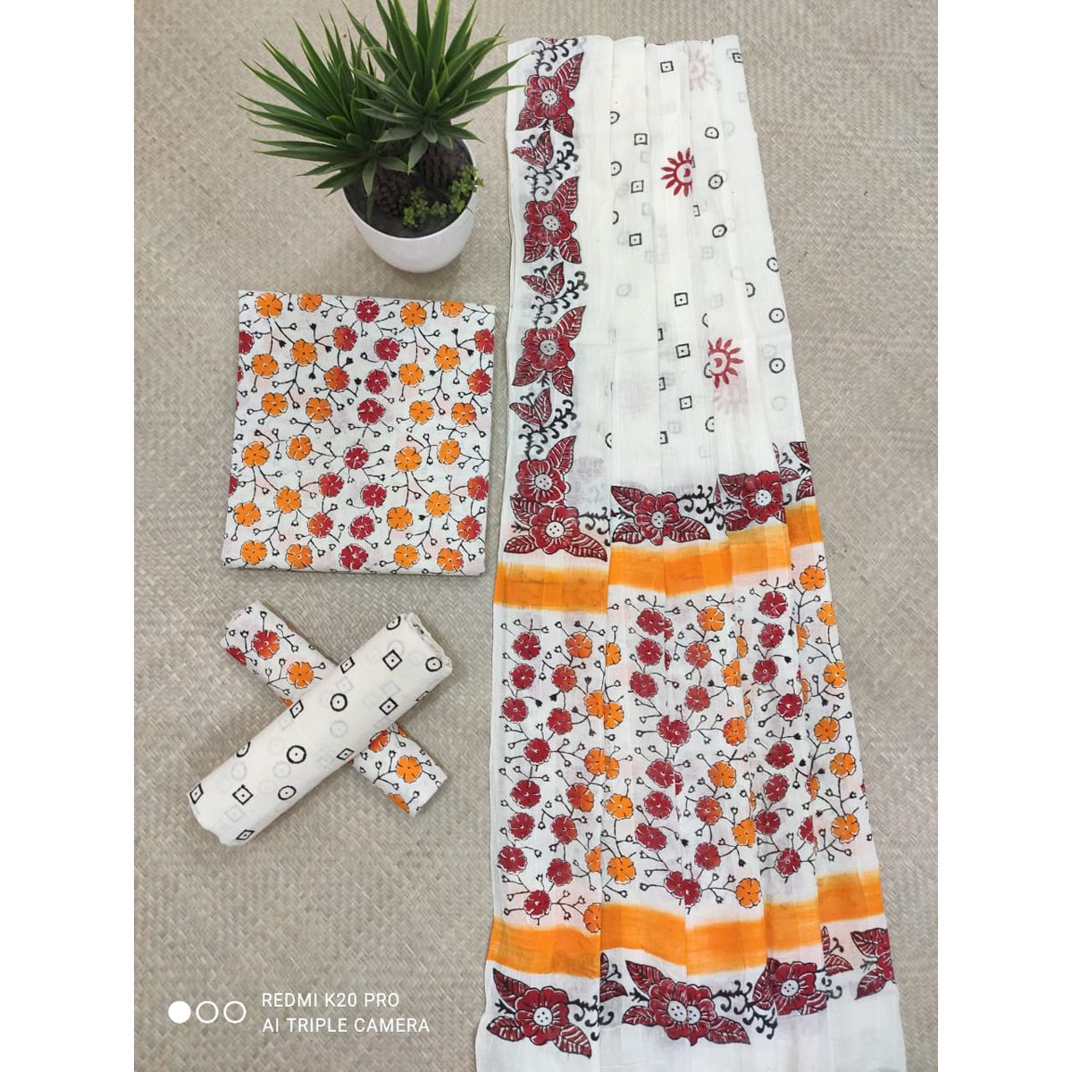 ADI Century Voiel Block & Batik Skin Print Unstitched Cotton Fashionable Three Piece For Women Ladies Collection Salwar kamiz Dresses { 3 Piece }