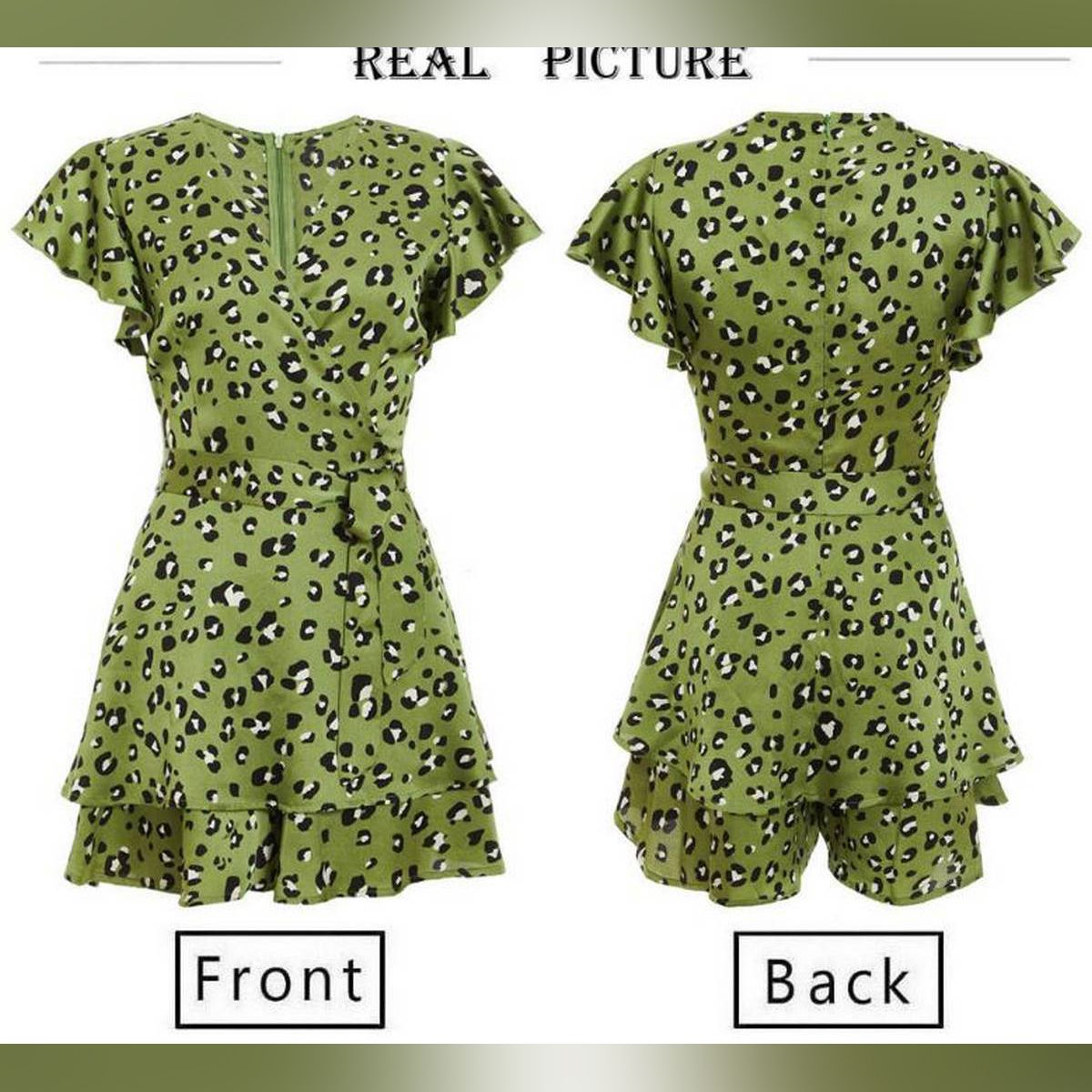 2021 fashion Dress Short Sleeve Deep V-Neck Ruffle Waist Belt Dress For Parties, Bars, Night Clubs, Women an