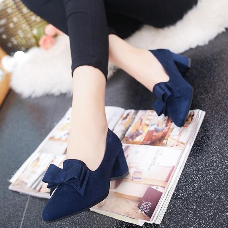 Women Shoes Pointed Bow High Heels