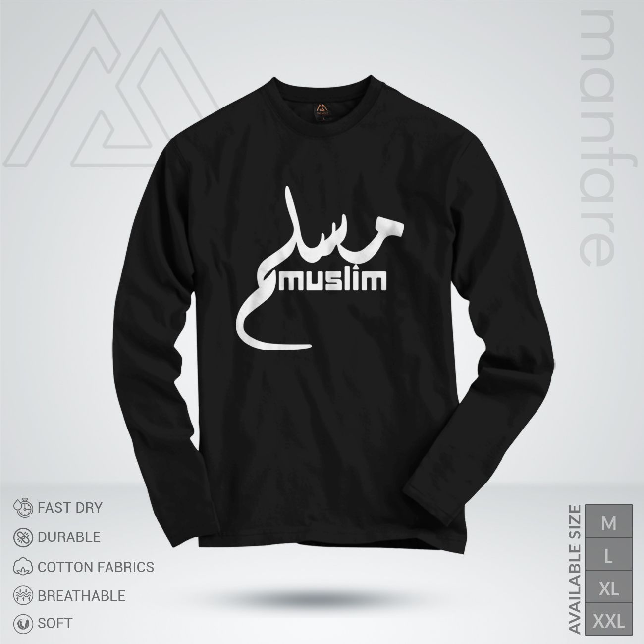 MUSLIM - Manfare's Islamic Long Sleeve T Shirt (MF-299-L)T Shirt For Man - T Shirt For Man