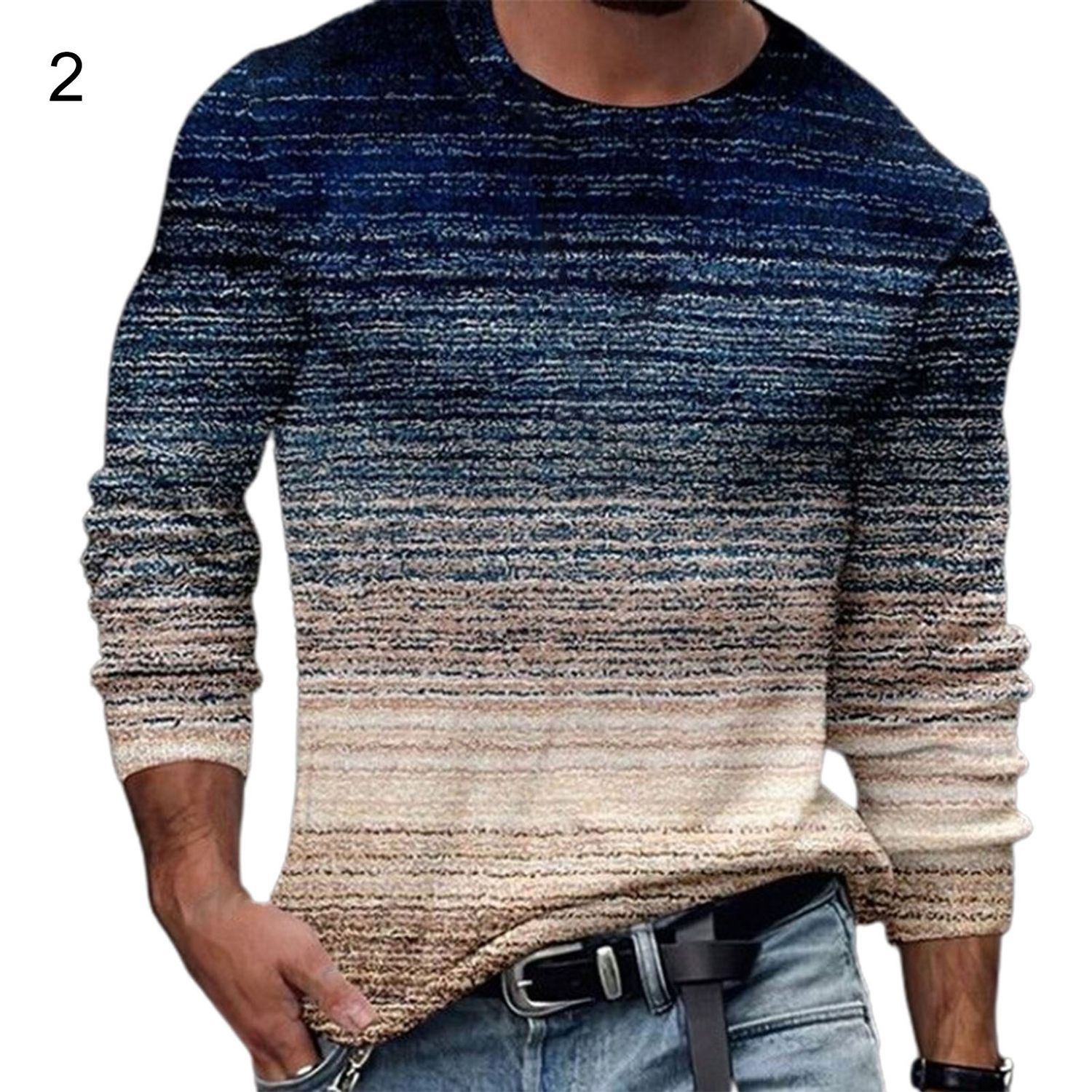 Men Pullover O Neck Thicken Crew Neck Pullover