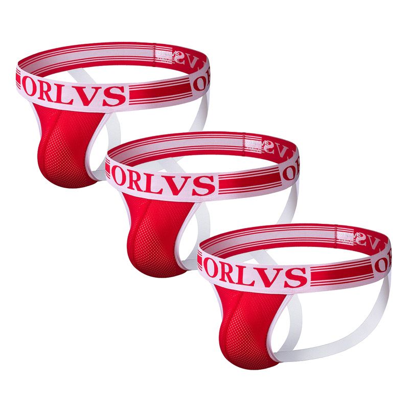 CMENIN ORLVS 3Pcs Cotton Letter Soft Underwear Men Thongs Men Jockstraps High Quality Jockstrap G String men Pouch Underwear string OR288