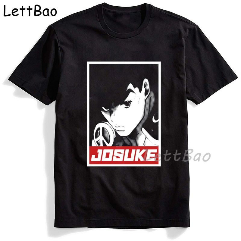 Hot-sale Jojos Bizarre Adventure Printed T Shirt Men Japanese Anime Male Tshirt Short Sleeve Funny T Shirts Black Tops&Tees