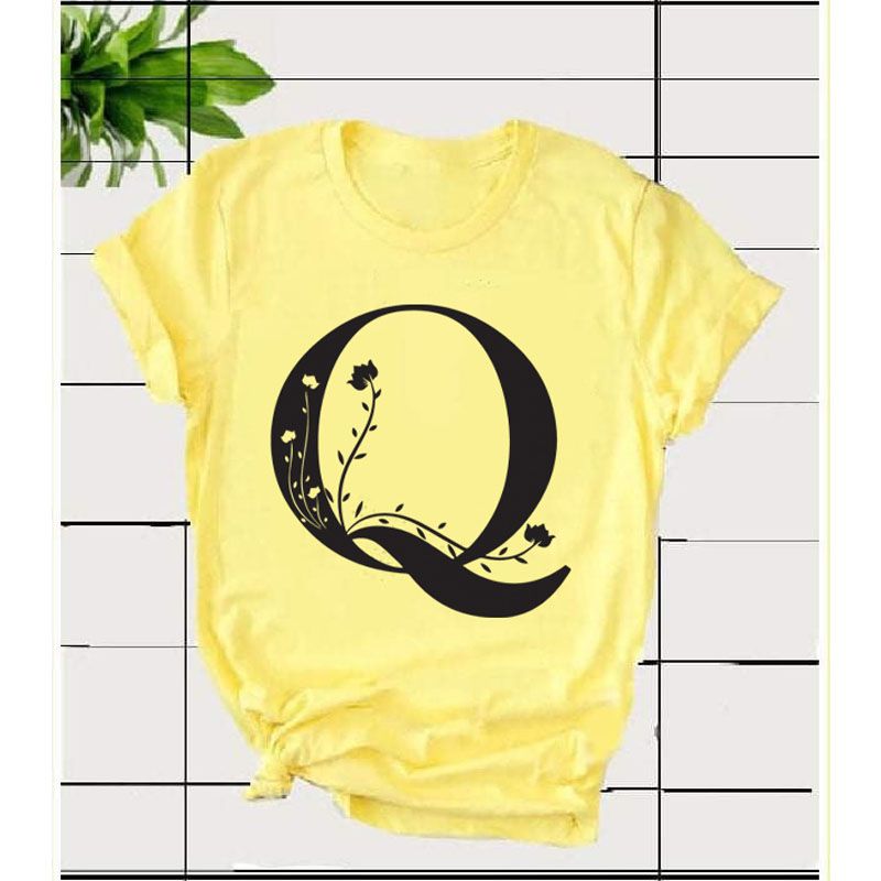 Alphabet Letter "Q" Half Sleeve T-Shirt For Men's