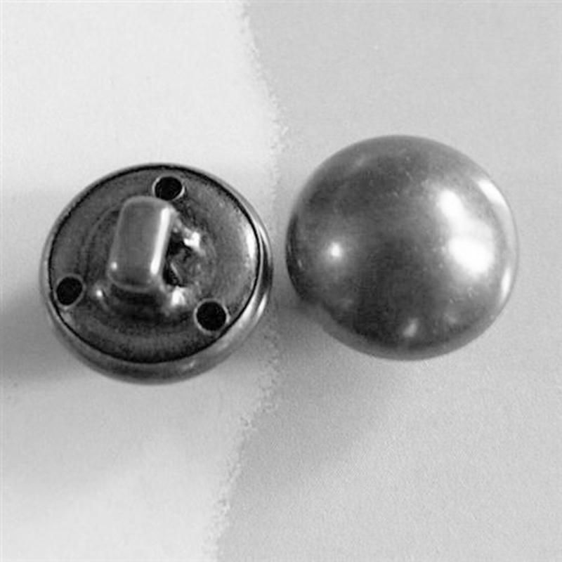 5pcs 1.5cm Brass Metal Plate Half Ball Military Clothes Dome Self Shank Sew On Buttons