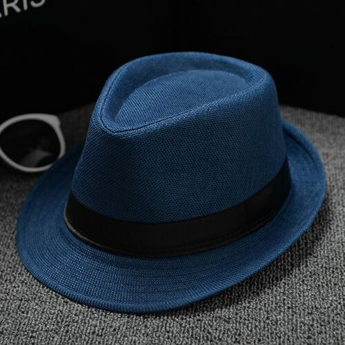Women Classic Straw Fedora Hat Wide Brim Panama Hat Summer Party Fedoras Hat