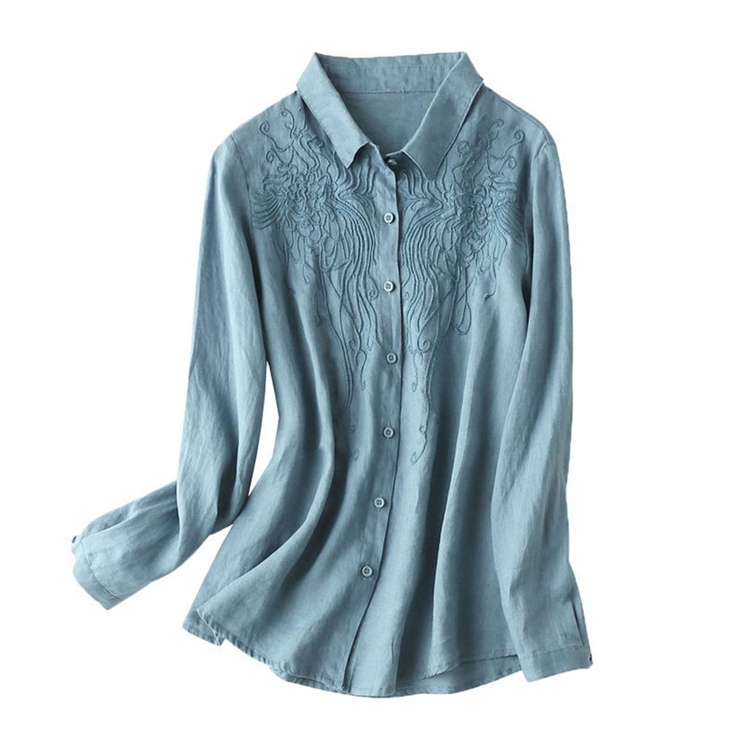 Blouse Shirt Elegant Single ed Pure Color Work Shirt