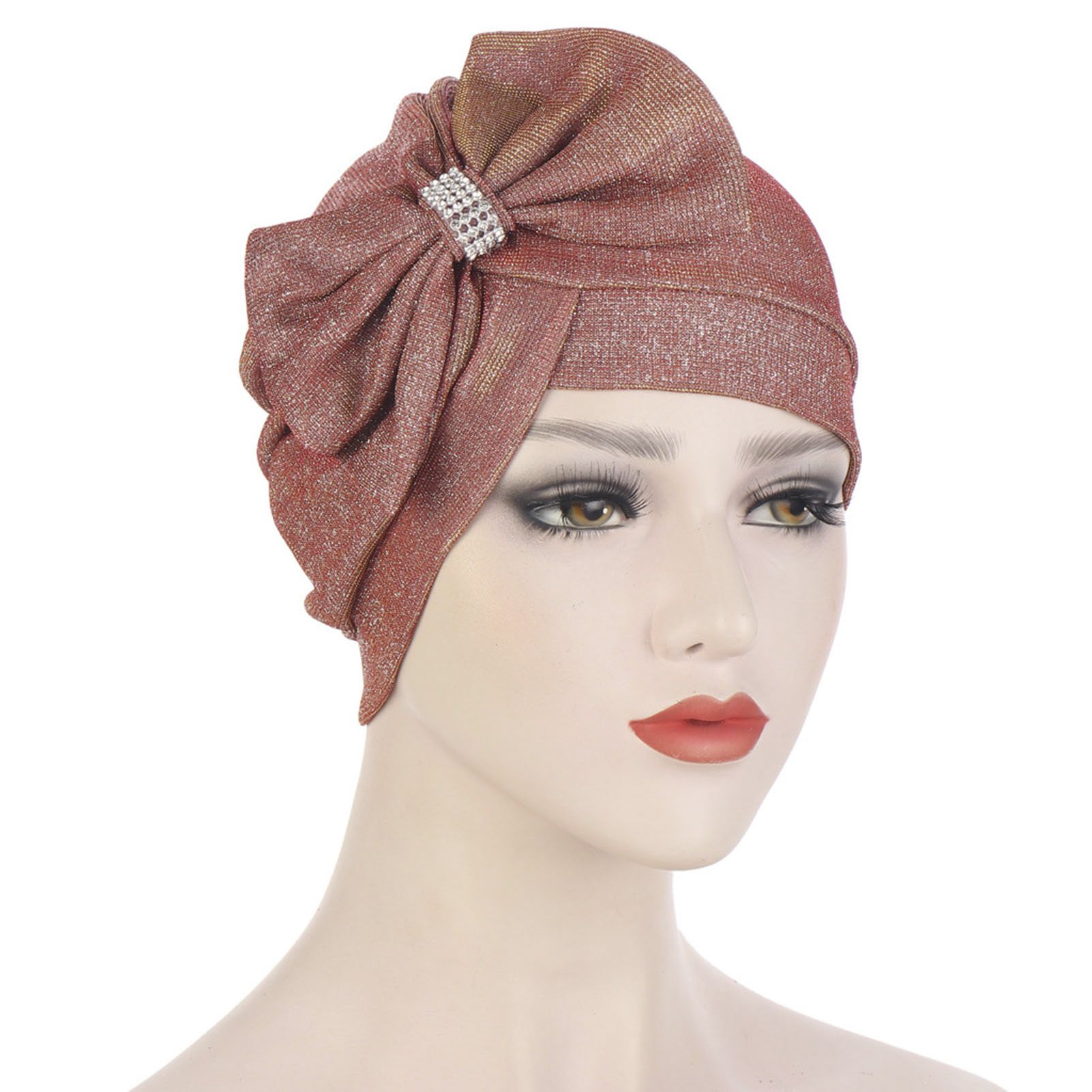 Hair Loss Scarf Solid Color Bow-knot No Brim Indian Turban Hat
