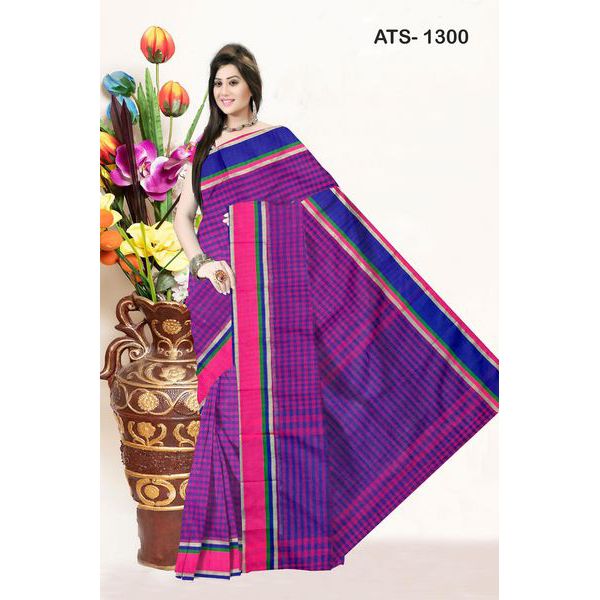 MultiColor HalfSilk Jamdani Saree for Women