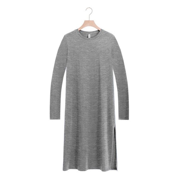 94% Cotton 6% Spandex Dress Casual Loose Short Sleeve O-Neck Split Out Women Dresses Plus Size Vestido Sales M30465
