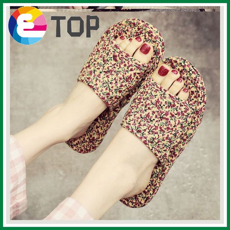 linen slippers female indoor household cotton four cloth bottom wooden floor slippers soft bottom mute silent