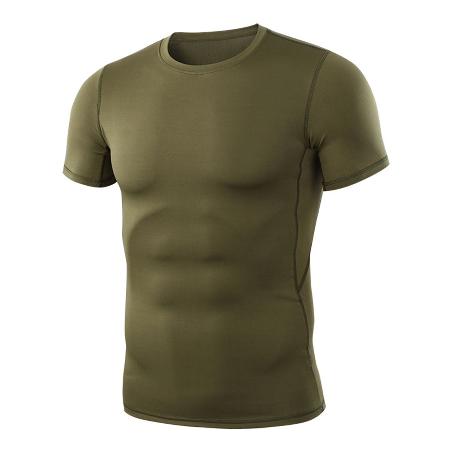 Summer Men Short Sleeve Solid Color Python Snake Print Quick Dry T-shirt Top