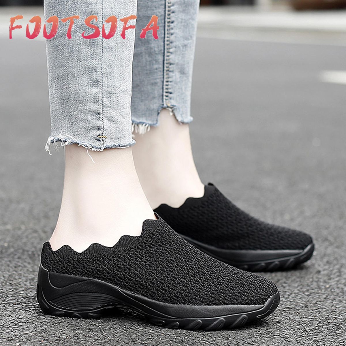 Desertlion Slip On Half Shoes For Women Loafers For Women Mesh Shoes Boat Shoes Ladies Korean Flat Shoes For Women Wedges for Women Sneakers XT2101 Rubber Shoes For Women With Jelly Sole