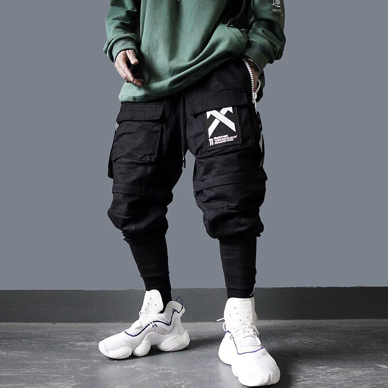 Techwear Pants Detachable Multi-pocket Cargo Pants Men Casual Hop Streetwear Joggers Man Harajuku Elastic Waist Sweatpants