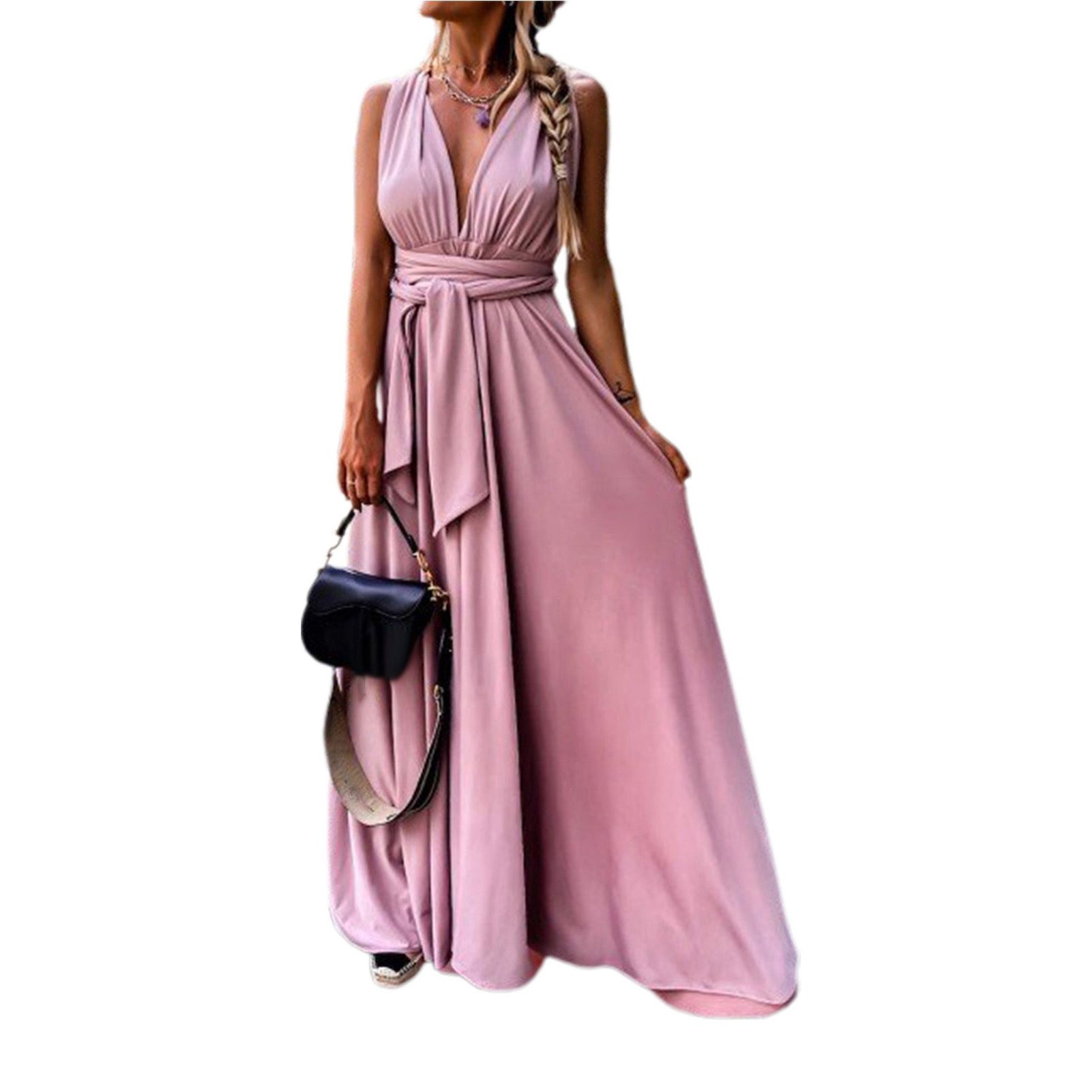 Dress Solid Color Le-up Slim Dress