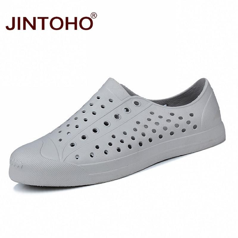 JINT O Unsiex Summer Beach Shoes Fashion Flat Sandals Cheap Men Sandals Summer Beach Sandals For Men White Loafers Male Sandal