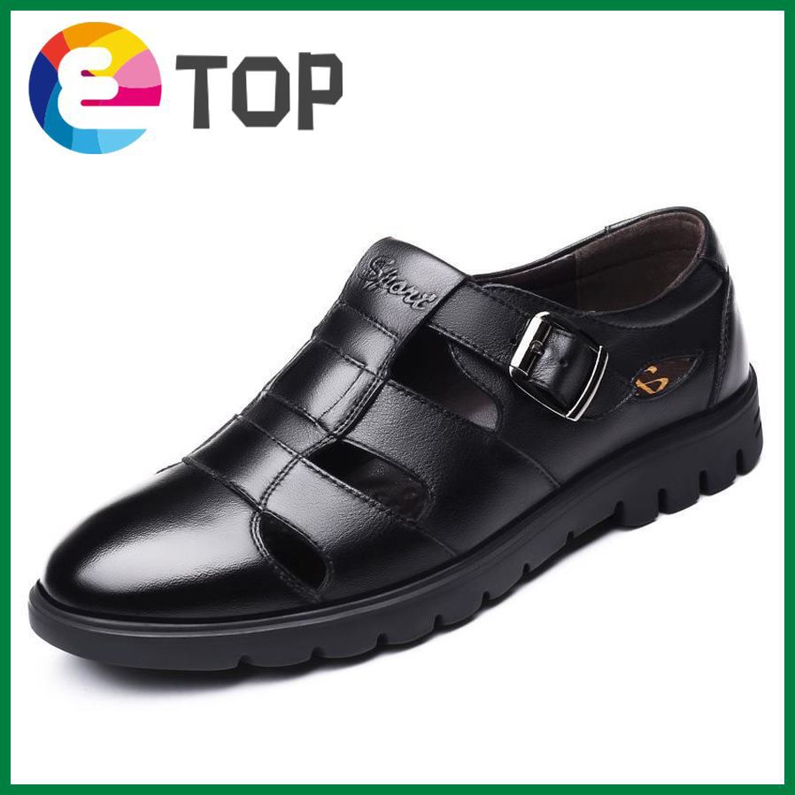 Men Sandals Leather Shoes Mens High Quality Flat Shoes Business Casual Shoes For Men Roman Shoes Plus Size 38-47