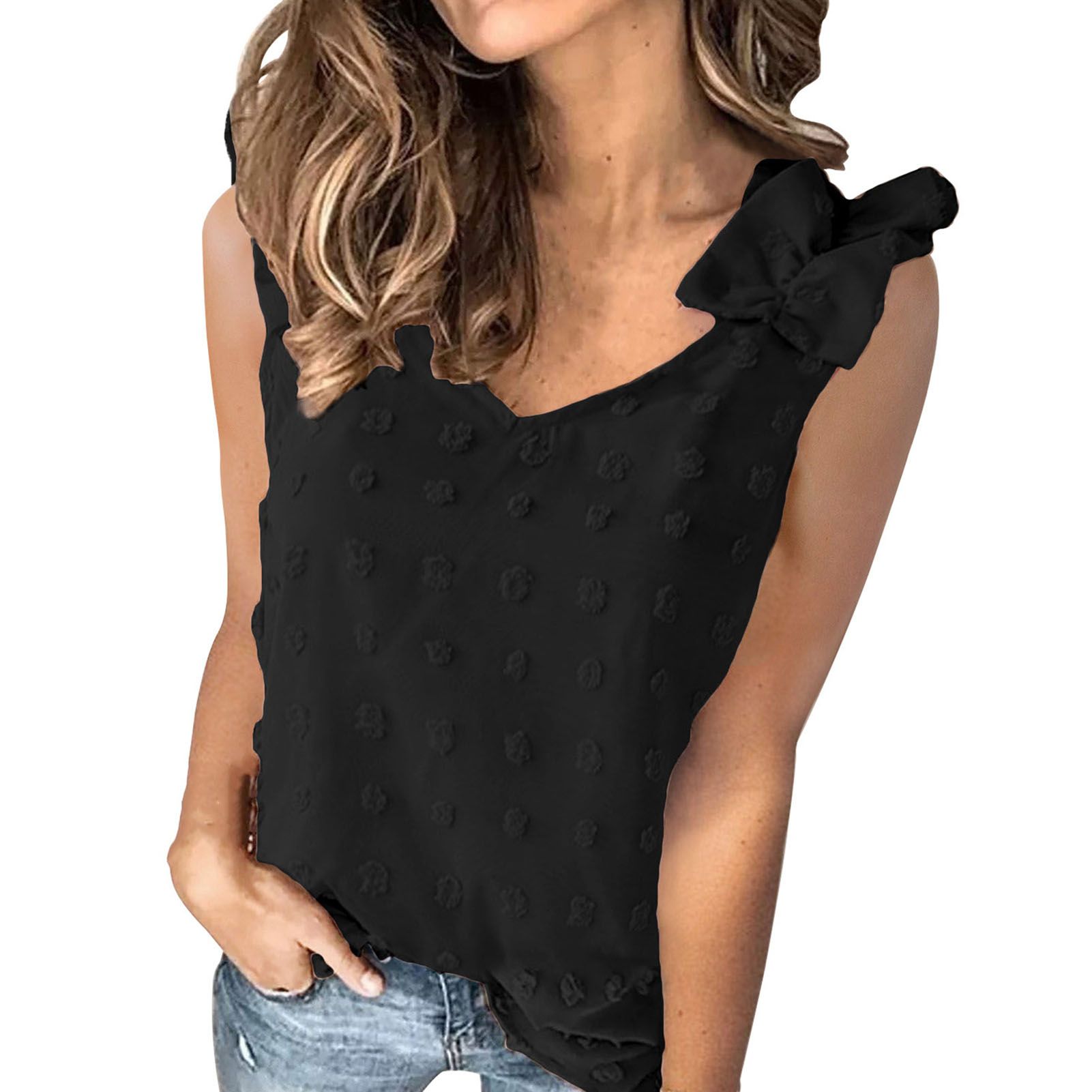 Summer Tee Fine Sewing Crafts Jquard Decor Lady Pullover Top