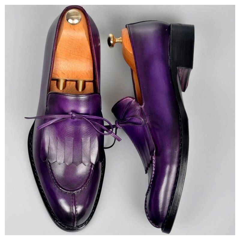 Men PU Leather Fashion Shoes Low Heel Fringe Shoes Dress Shoes Brogue Shoes Spring Ankle Boots Vintage Classic Male Casual LP470