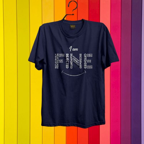 Black cotton Round Neck T shirt For Men