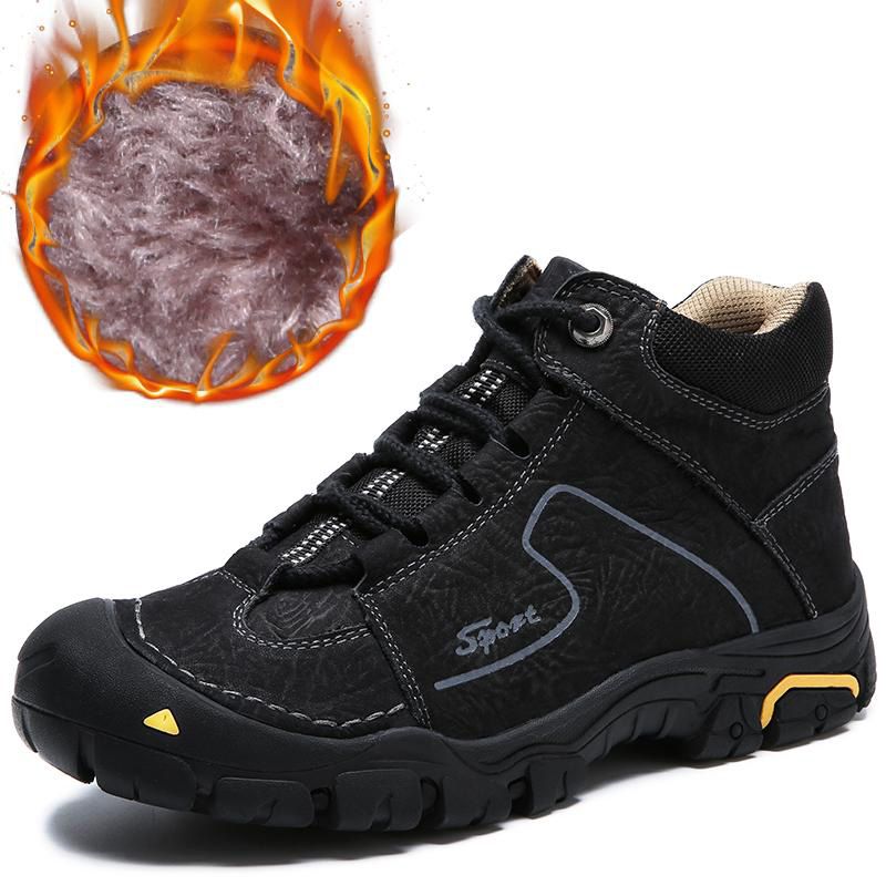 High Quality Men's Leather Boots High Top Outdoor Working Shoes Durable Hiking Shoes Mountain Climbing Shoes Trekking Shoes Ankle Boots