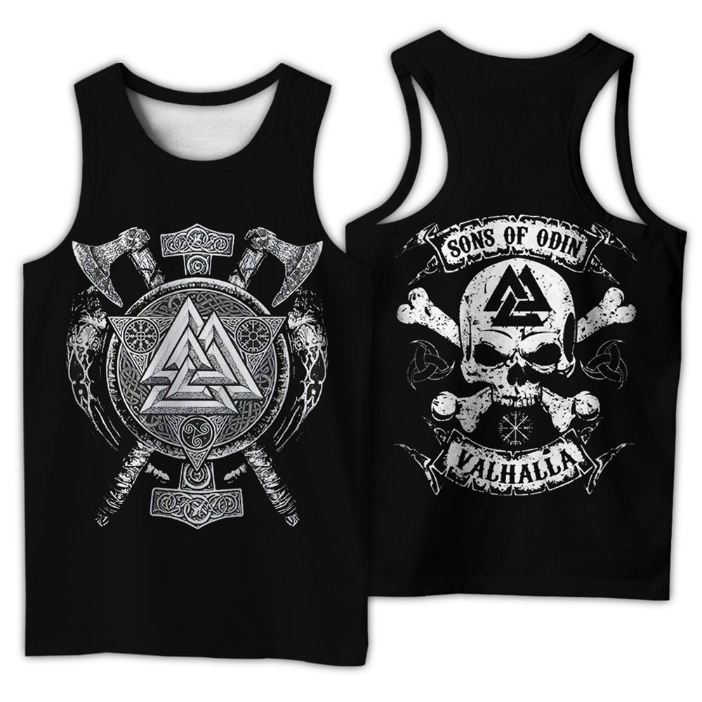 Viking symbol odin Tattoo 3D Printed men shirt vest Harajuku Fashion Sleeveless T-shirt summer streetwear Unitatops
