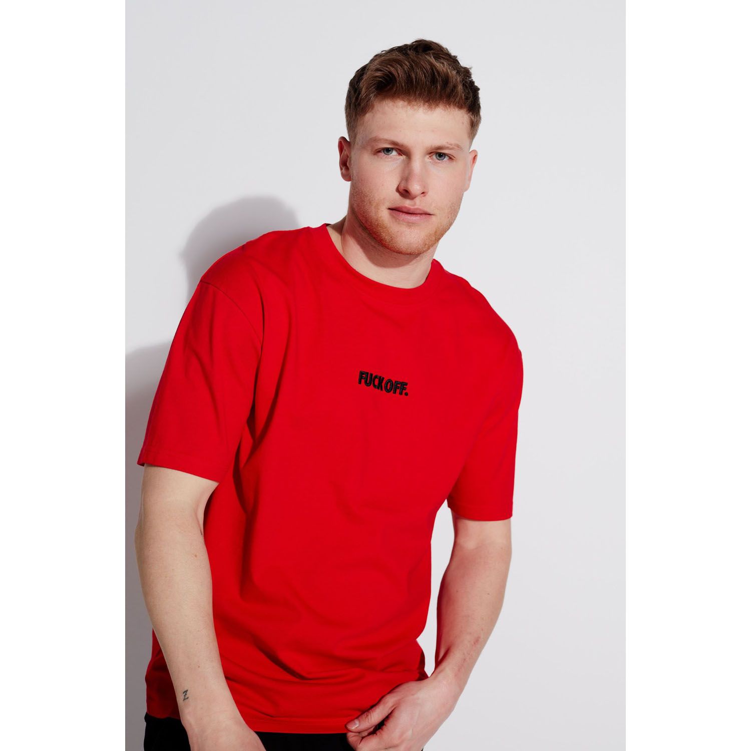 Men's Premium Embrodered T-Shirts- Red