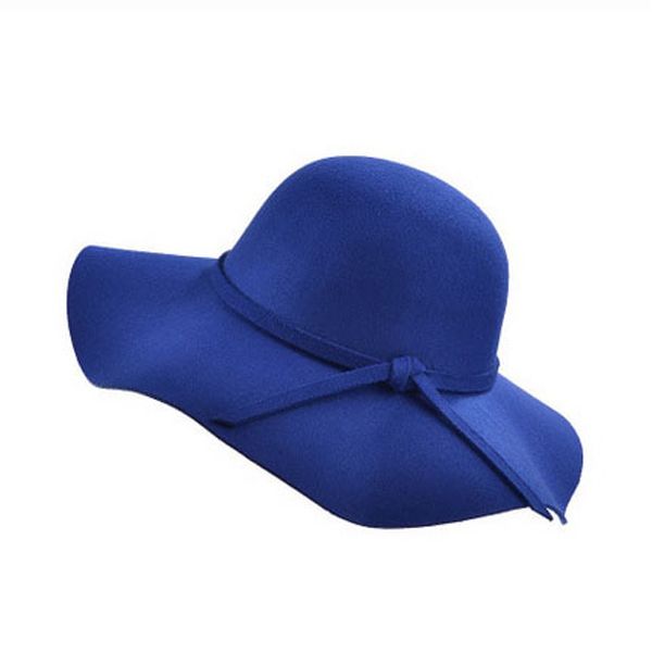 Retro Autumn Winter Bowler Hats for Women Girls Soft Vintage Wool Felt Fedoras hat Solid Ladies Floppy ClocWide Brim Dome Cap