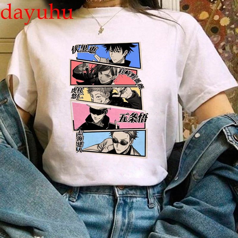 Tshirt Manga Jnese Anime Jujutsu Kaisen T Shirt Men gojo satoru Tops Yuji Itadori Graphic Tees Cool UniT-shirt Male 90s